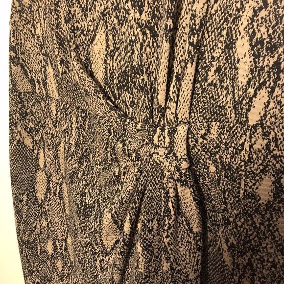 Vintage Tiana B. Beige and Black Animal Print Ruched Dress Size 20W - Picture 3 of 7